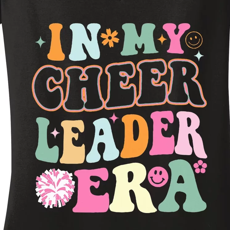 In My Cheer Coach Era Funny Retro Cheerleader Cheerleading Women's V-Neck T-Shirt