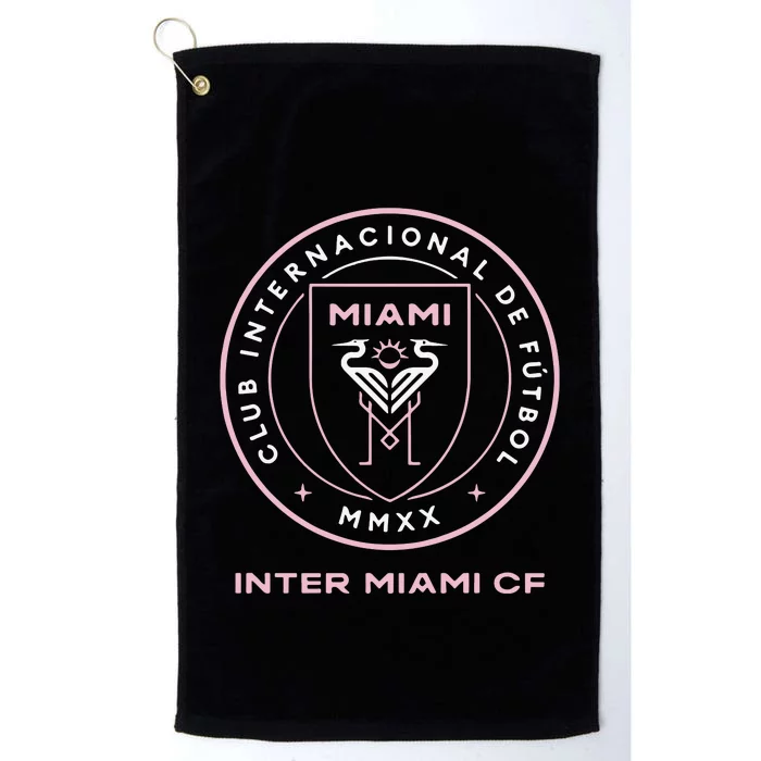 Inter Miami Cf Primary Logo Platinum Collection Golf Towel