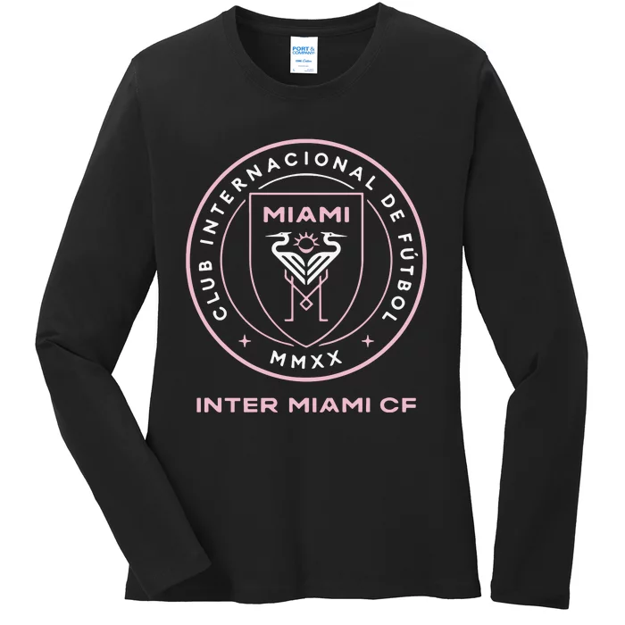 Inter Miami Cf Primary Logo Ladies Long Sleeve Shirt