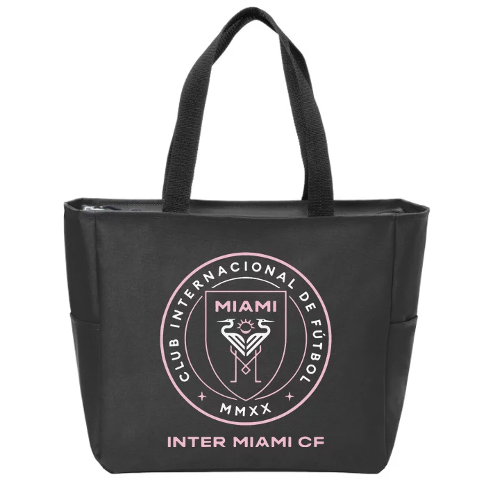 Inter Miami Cf Primary Logo Zip Tote Bag