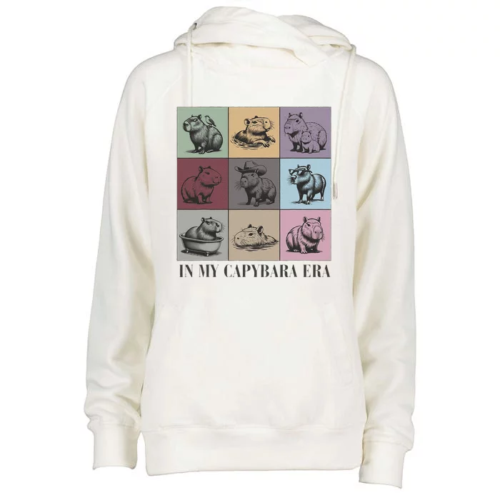 In My Capybara Era Capybara Lover Gift Womens Funnel Neck Pullover Hood