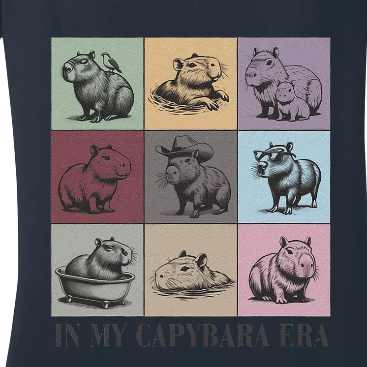 In My Capybara Era Capybara Lover Gift Women's V-Neck T-Shirt