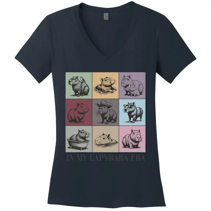 In My Capybara Era Capybara Lover Gift Women's V-Neck T-Shirt