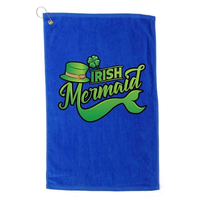 Irish Mermaid Cool St Patrick's Day Lover Funny Gift Platinum Collection Golf Towel