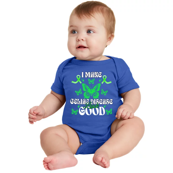 I Make Celiac Disease Look Good Green Ribbon Warrior Fighter Gift Baby Bodysuit