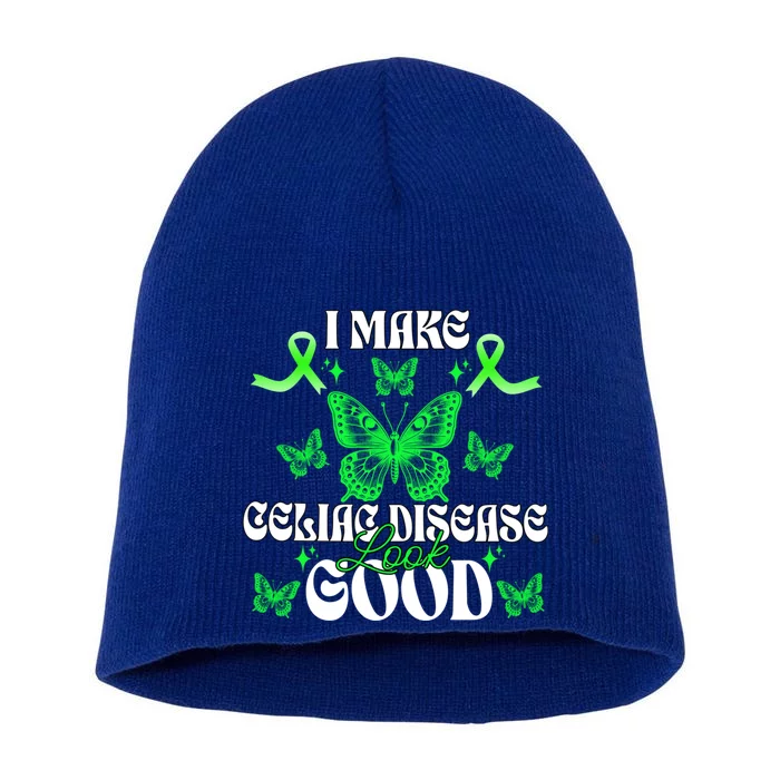 I Make Celiac Disease Look Good Green Ribbon Warrior Fighter Gift Short Acrylic Beanie