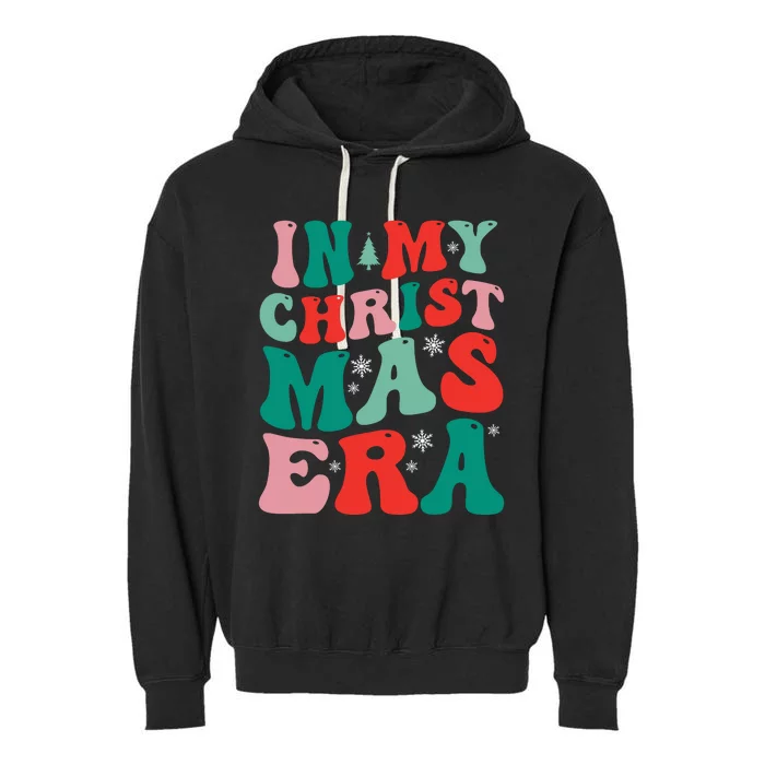 In My Christmas Era Groovy Xmas Garment-Dyed Fleece Hoodie