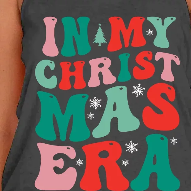 In My Christmas Era Groovy Xmas Women's Knotted Racerback Tank