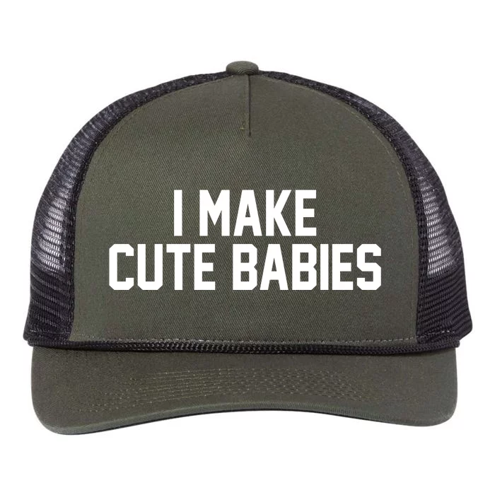 I Make Cute Babies Funny New Dad Mom Gift Retro Rope Trucker Hat Cap