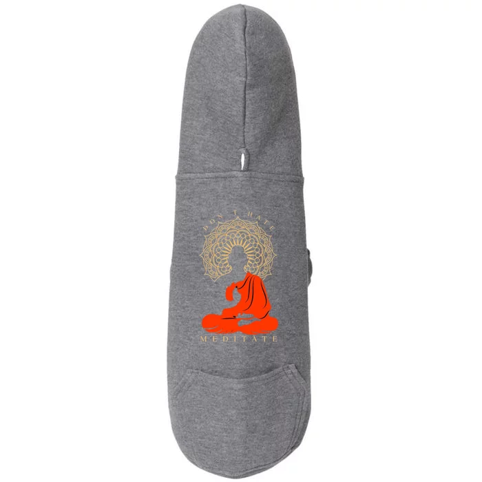 I Meditate Cute Gift Doggie 3-End Fleece Hoodie