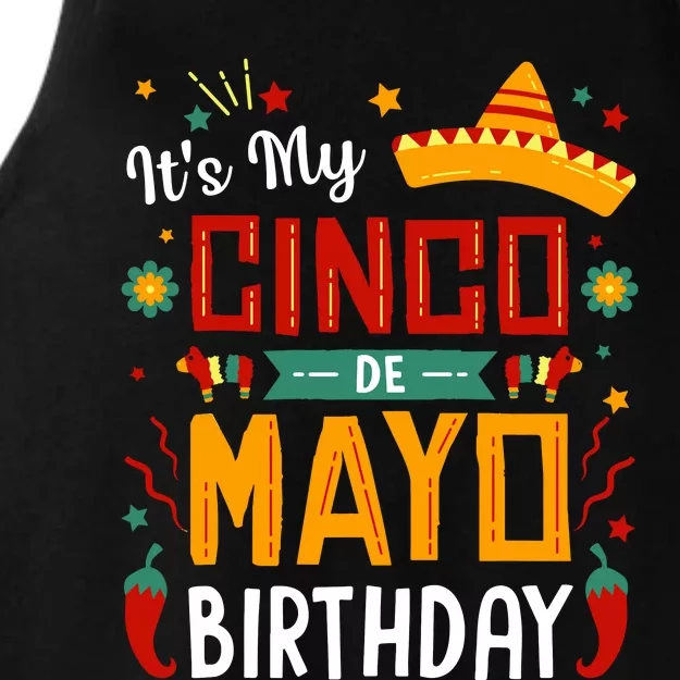 It's My Cinco De Mayo Birthday Ladies Tri-Blend Wicking Tank