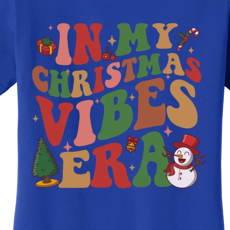 In My Christmas Vibes Era Groovy Christmas Matching Family Cool Gift Women's T-Shirt