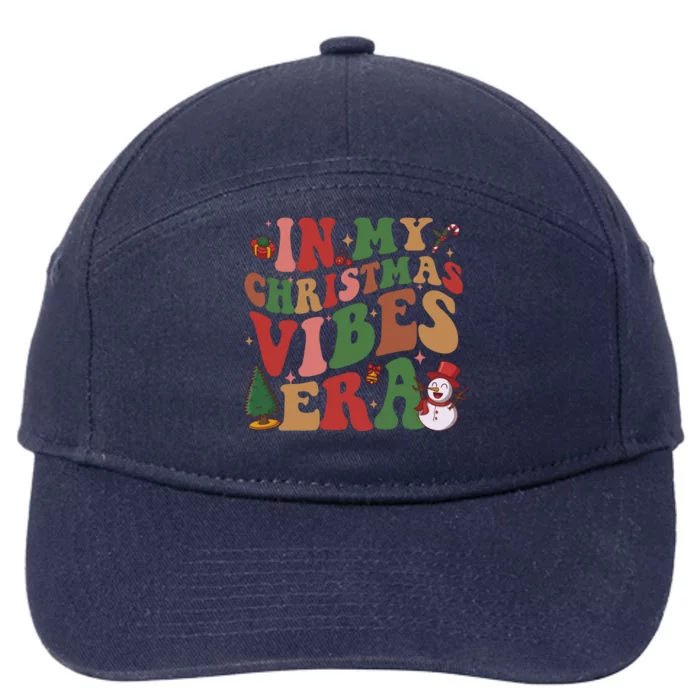 In My Christmas Vibes Era Groovy Christmas Matching Family Cool Gift 7-Panel Snapback Hat