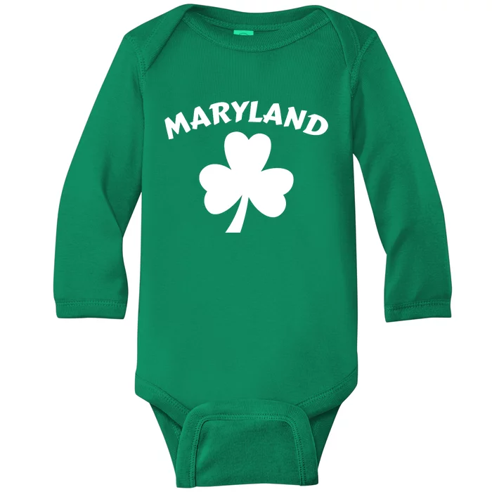 Irish Maryland Clover Baby Long Sleeve Bodysuit