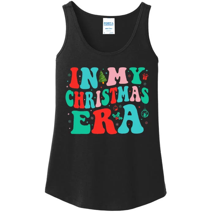 In My Christmas Era Cute Groovy Christmas Holiday Ladies Essential Tank