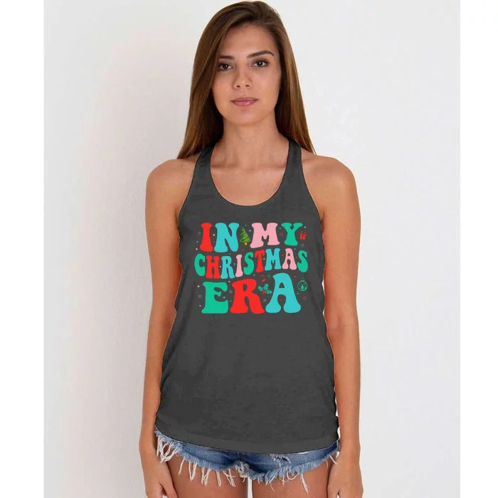 In My Christmas Era Cute Groovy Christmas Holiday Women's Knotted Racerback Tank