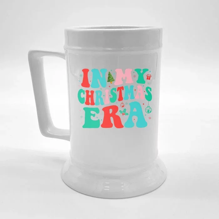 In My Christmas Era Cute Groovy Christmas Holiday Front & Back Beer Stein