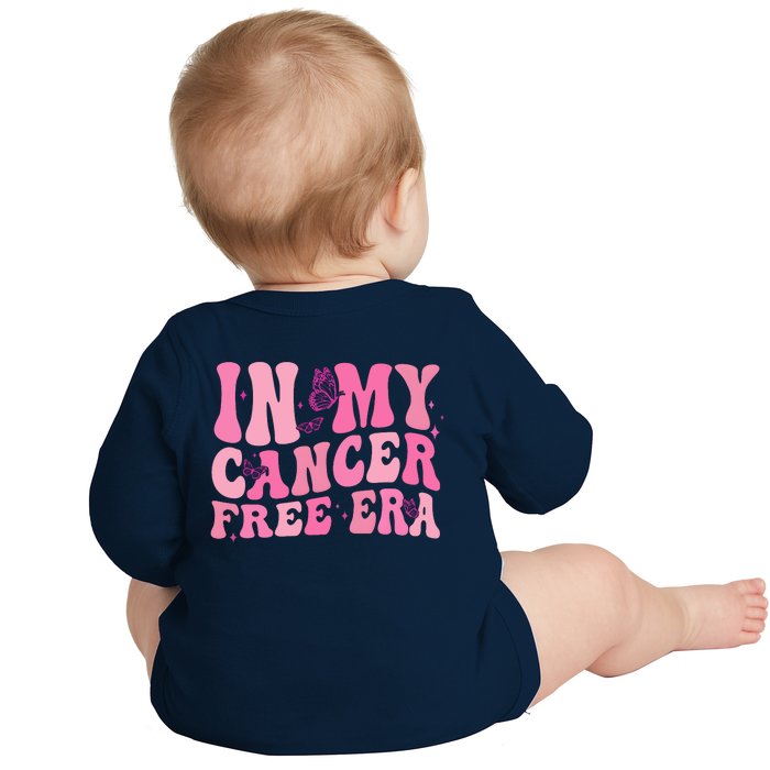 In My Cancer Free Era Breast Cancer Awareness Front & Back Baby Long Sleeve Bodysuit