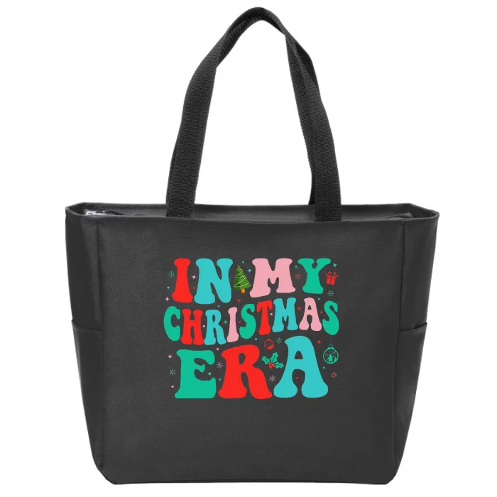 In My Christmas Era Cute Groovy Christmas Holiday Xmas Zip Tote Bag