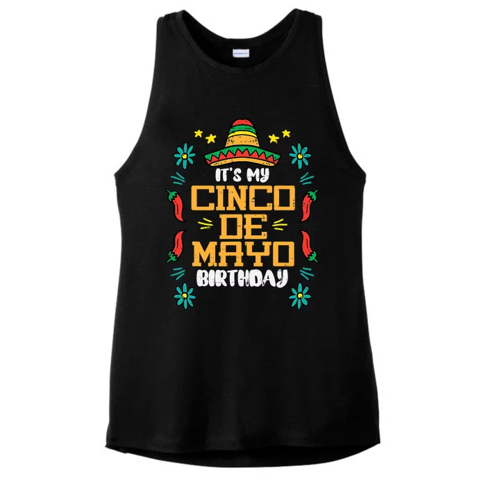 It's My Cinco De Mayo Birthday Mexican Party Ladies Tri-Blend Wicking Tank