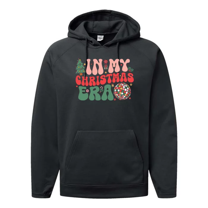 In My Christmas Era Groovy Retro Performance Fleece Hoodie