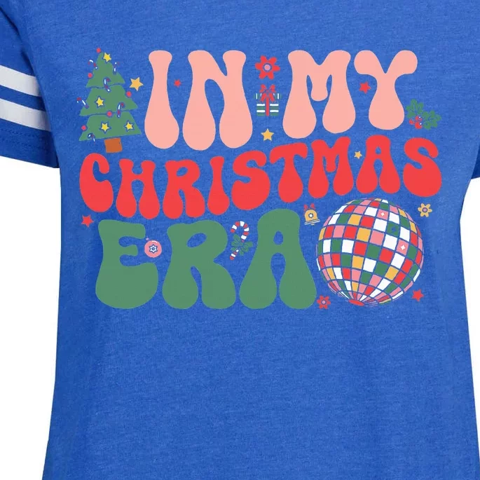 In My Christmas Era Groovy Retro Enza Ladies Jersey Football T-Shirt