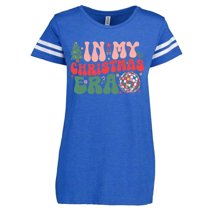 In My Christmas Era Groovy Retro Enza Ladies Jersey Football T-Shirt