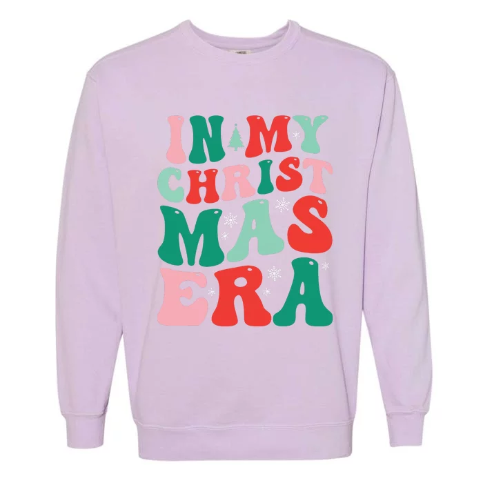 In My Christmas Era Groovy Xmas Garment-Dyed Sweatshirt