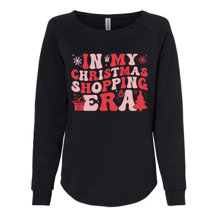 In My Christmas Shopping Era Retro Merry Christmas Holiday Gift Womens California Wash Sweatshirt