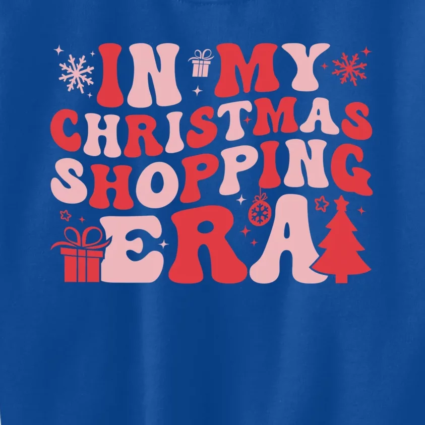 In My Christmas Shopping Era Retro Merry Christmas Holiday Gift Kids Sweatshirt