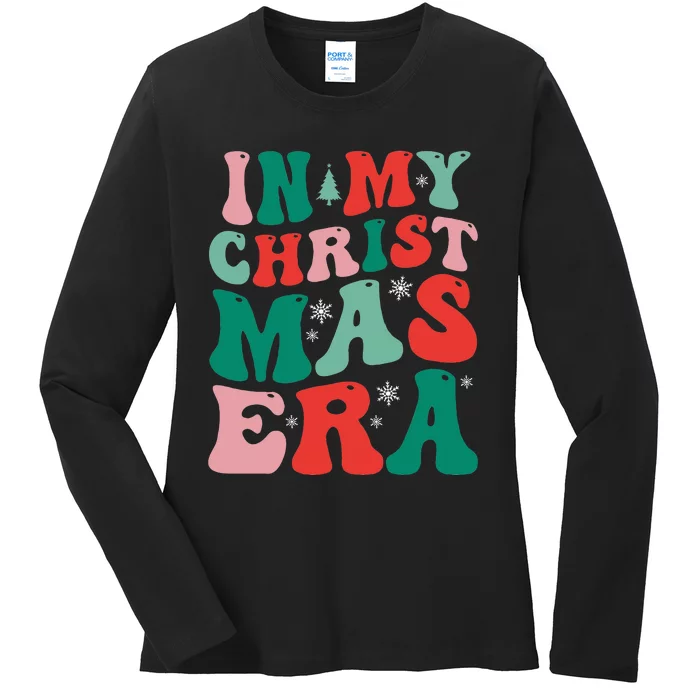 In My Christmas Era Groovy Xmas Ladies Long Sleeve Shirt