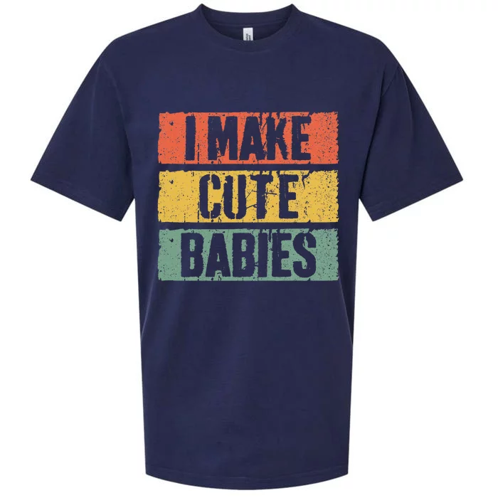 I Make Cute Babies Dad Mom Sueded Cloud Jersey T-Shirt