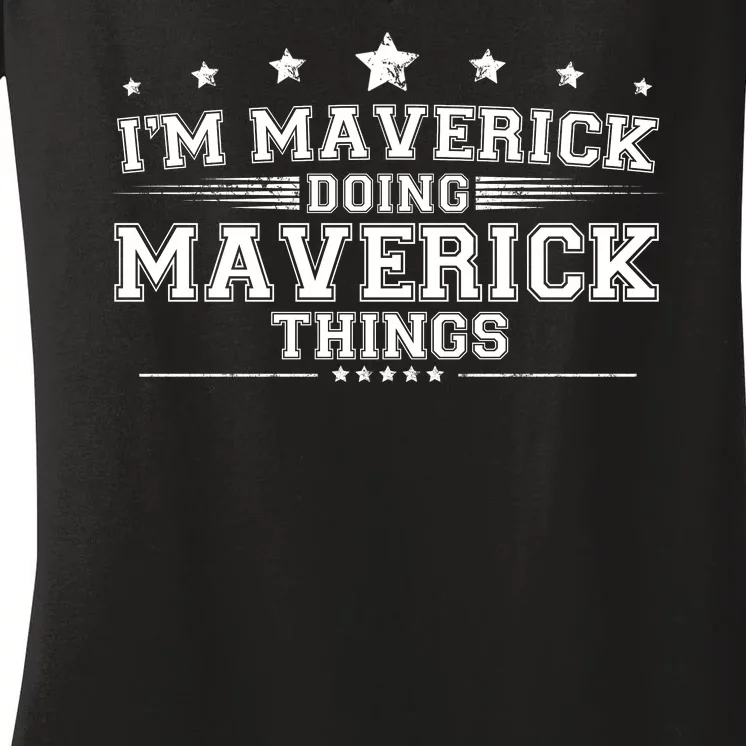 Im Maverick Doing Maverick Things Women's V-Neck T-Shirt