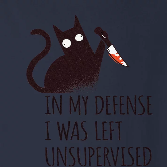 In My Defense I Was Left Unsupervised Black Cat With Knife Toddler Long Sleeve Shirt