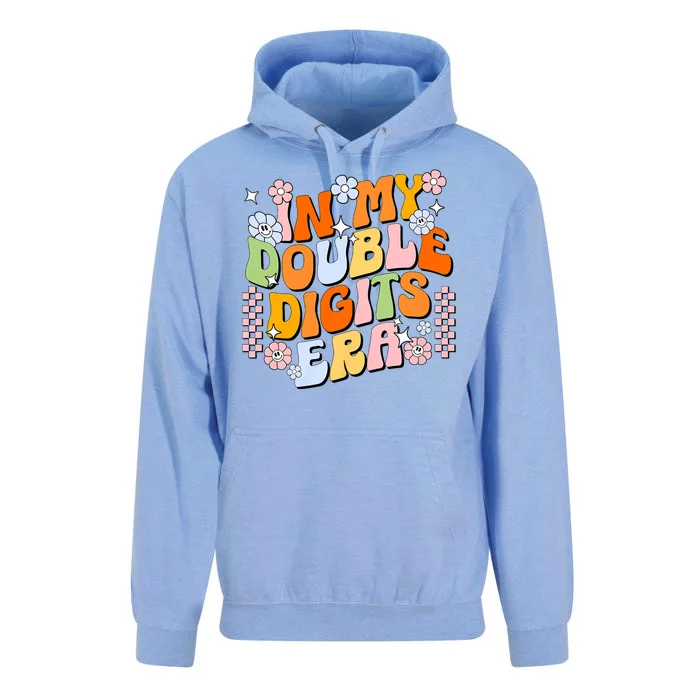 In My Double Digits Era Retro 10 Year Old 10th Birthday Girl Unisex Surf Hoodie