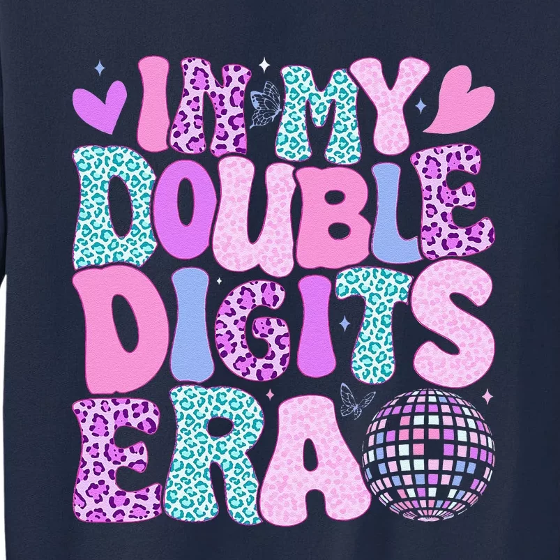 In My Double Digits Era Retro 10 Year Old 10th Birthday Girl Tall Sweatshirt