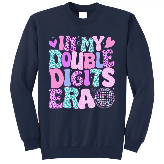 In My Double Digits Era Retro 10 Year Old 10th Birthday Girl Tall Sweatshirt