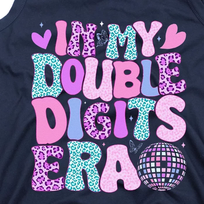 In My Double Digits Era Retro 10 Year Old 10th Birthday Girl Tank Top