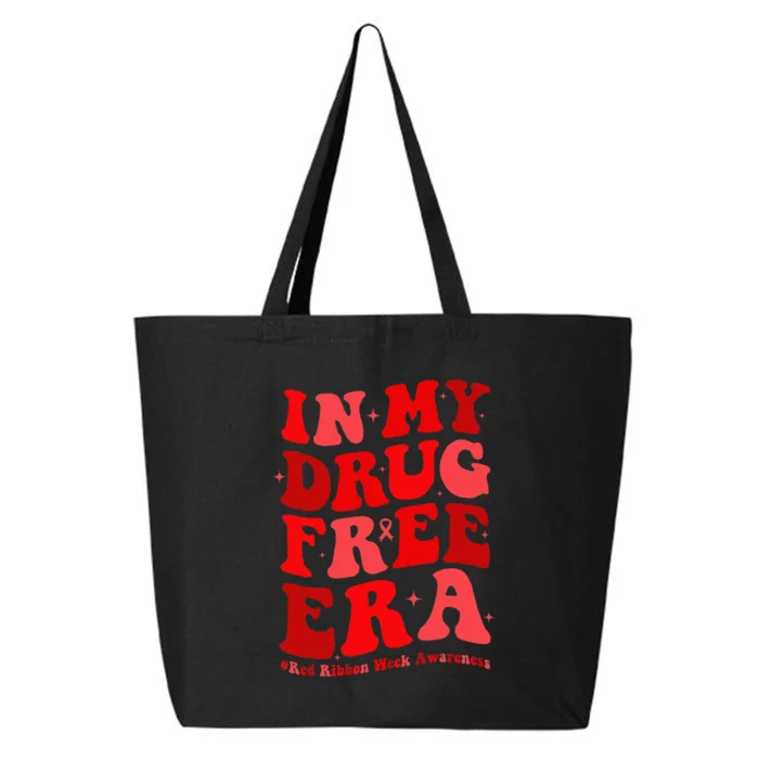 In My Drugs Free Era Funny Red Ribbon Week Awareness 25L Jumbo Tote