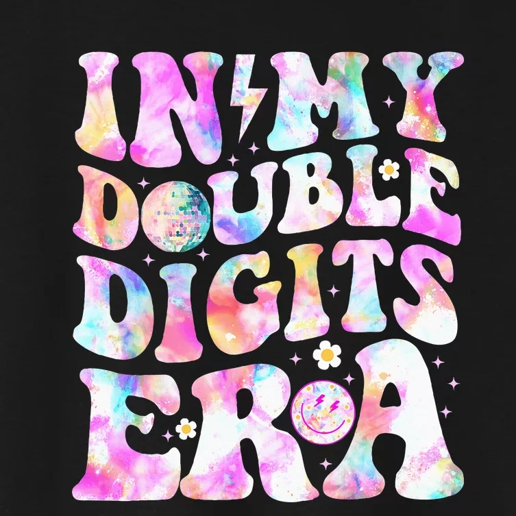 In My Double Digits Era Funny 10th Bday Women's Crop Top Tee