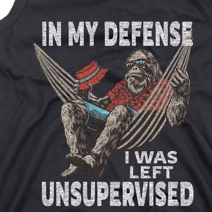 In My Defense I Was Left Unsupervised Graphic Funny Saying Tank Top