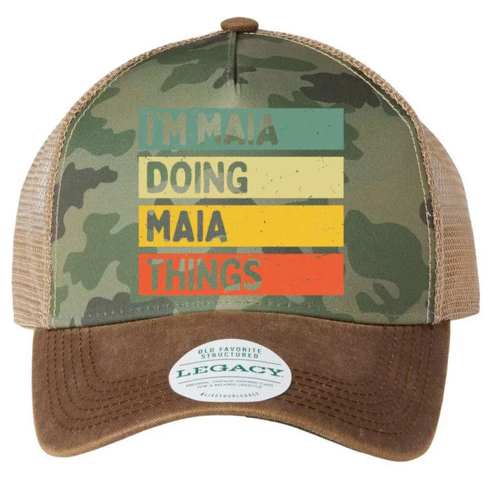 IM Maia Doing Maia Things Funny Personalized Quote Legacy Tie Dye Trucker Hat