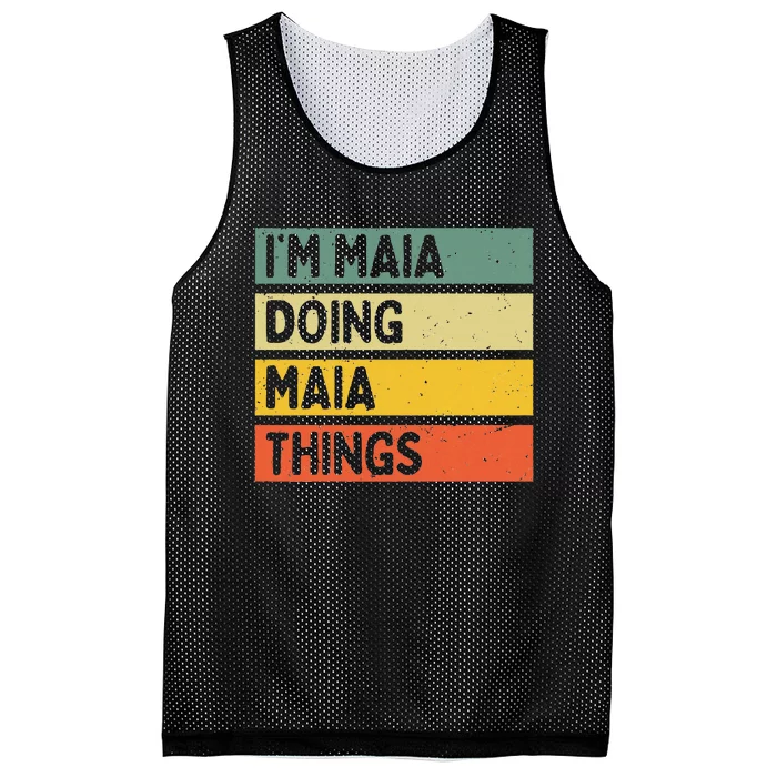 IM Maia Doing Maia Things Funny Personalized Quote Mesh Reversible Basketball Jersey Tank