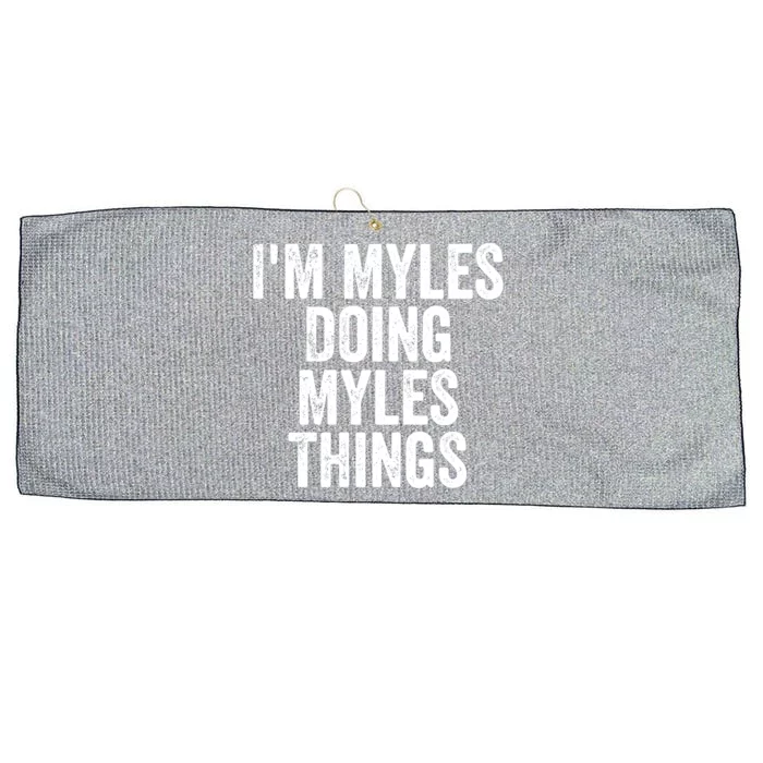 I'm Myles Doing Myles Things Gift Personalized First Name Gift Large Microfiber Waffle Golf Towel