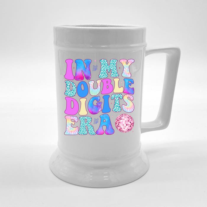 In My Double Digits Era 10 Year Old 10th Birthday Disco Front & Back Beer Stein