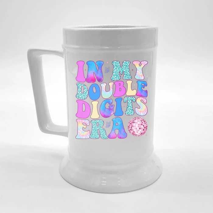 In My Double Digits Era 10 Year Old 10th Birthday Disco Front & Back Beer Stein