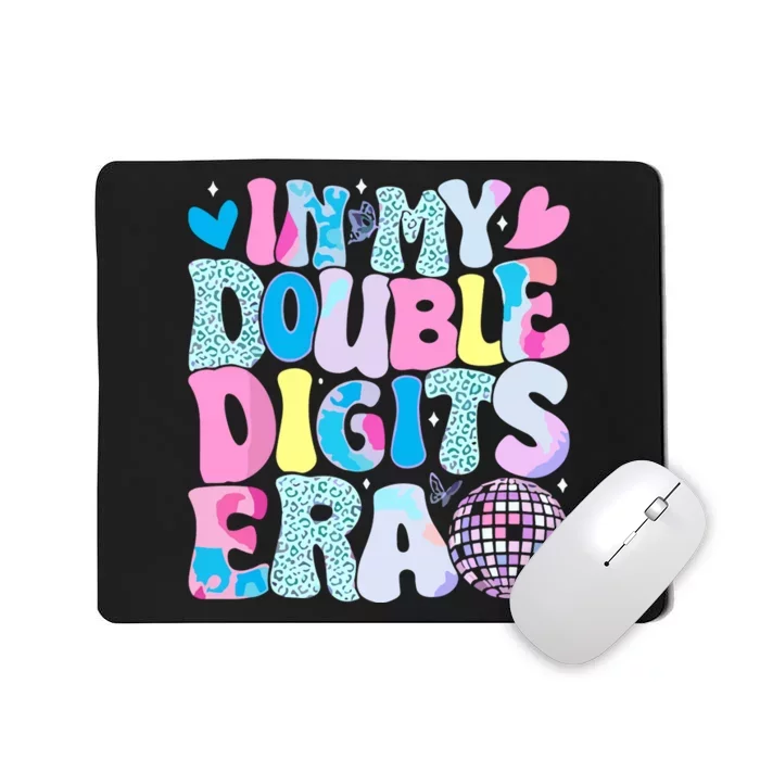 In My Double Digits Era Retro 10 Year Old 10th Birthday Girl Mousepad