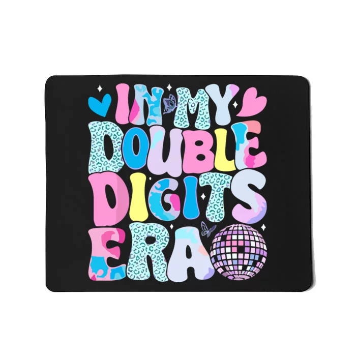 In My Double Digits Era Retro 10 Year Old 10th Birthday Girl Mousepad