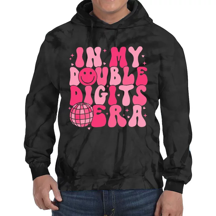 In My Double Digits Era Happy 10th Birthday Groovy Girl Tie Dye Hoodie