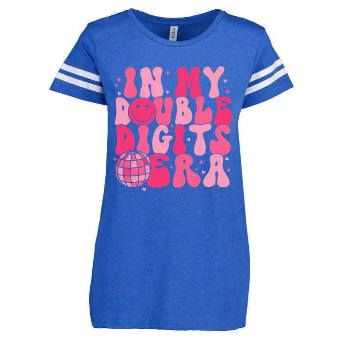 In My Double Digits Era Happy 10th Birthday Groovy Girl Enza Ladies Jersey Football T-Shirt